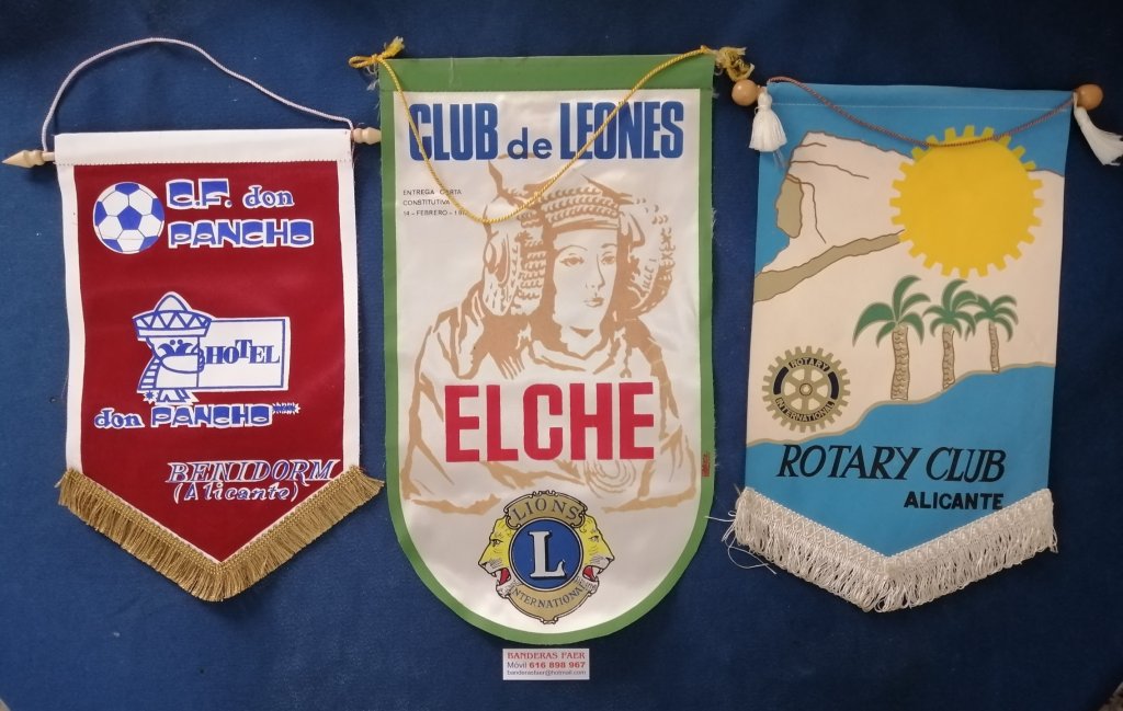 banderines impresos en tela de raso