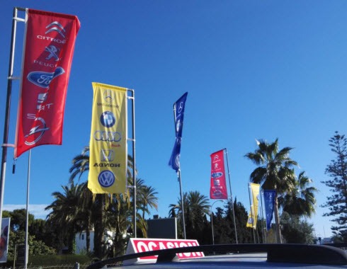 imagen de bandera vertical personalizada puesta en mastil